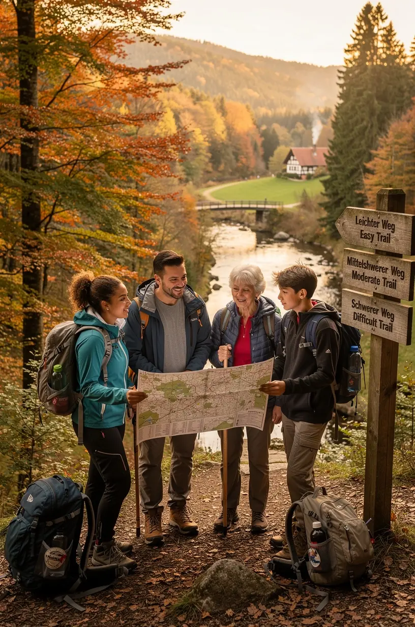 Familienfreundlicher Naturpfad entlang eines ruhigen Bachs, ideal für Wochenendausflüge in Deutschland.